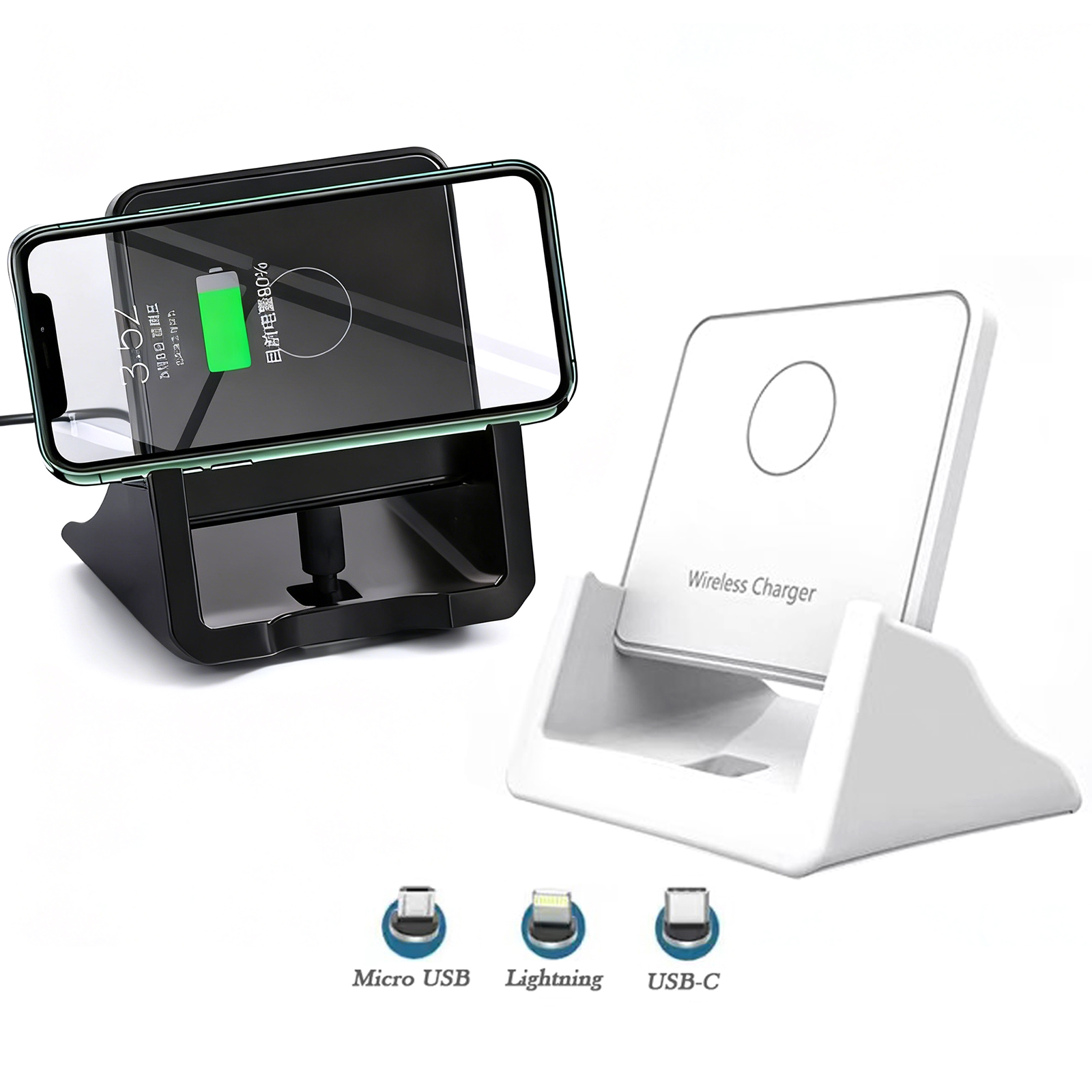 thumbnail video image 2 of Fast Wireless Charger, 15W Max Wireless Charging Stand, Universal Android Phone Holder Pad, for iPhone 17/16/15/14, Samsung S25/S24/S23, 2 of 10