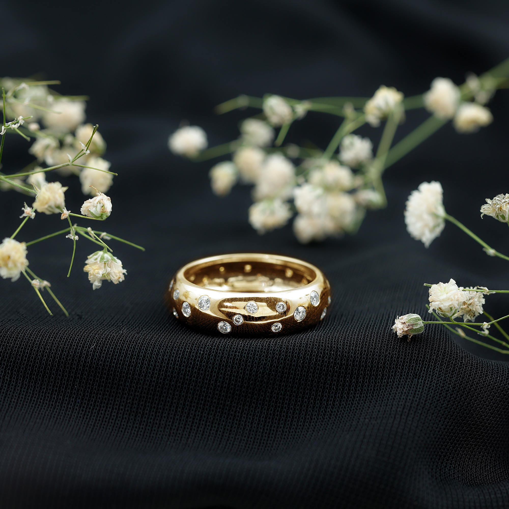 thumbnail video image 2 of Rosec Jewels Moissanite Band in Flush Setting - D Color VS1 Clarity Certified - Ready to Gift, 925 Sterling Silver, US 4.00, 2 of 8