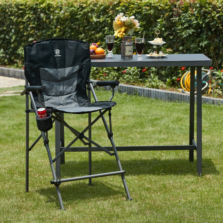 Extra Tall Folding Bar Height Folding Chairs Outdoor Camping Chair