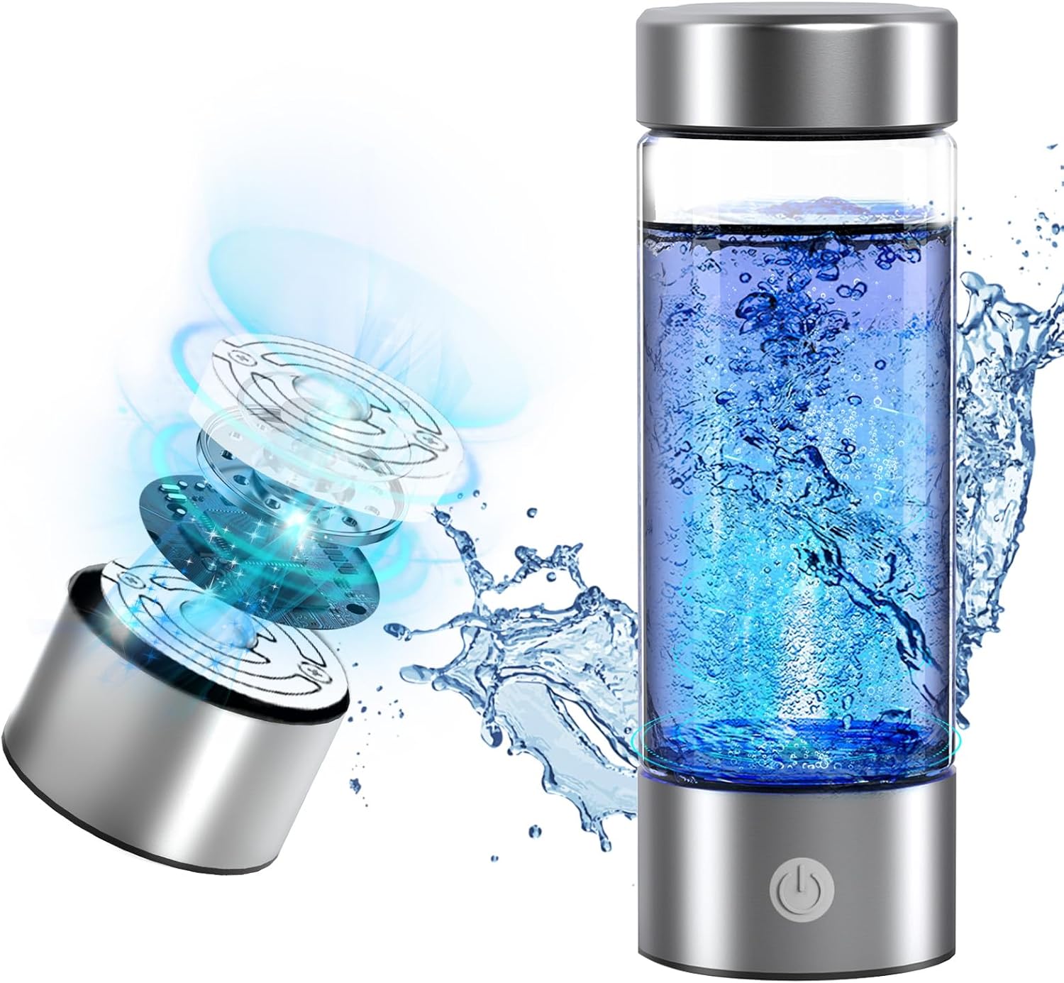thumbnail video image 2 of Tradenest Portable Hydrogen Water Bottle Generator 3000 PPB, USB Rechargeable Hydrogen Water Ionizer with PEM SPE Technology, Leakproof Travel Water Bottle for Home, Gym, Office, 2 of 6