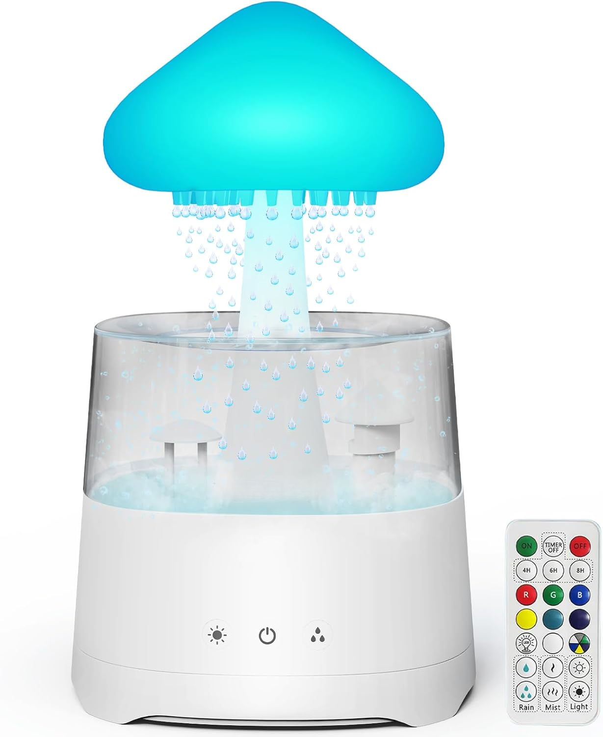 thumbnail video image 2 of 450ml Cloud and Rain Humidifier Drip, 2 in 1 Humidifier with Essential Oil Diffuser, Mushroom Humidifier, 7 Colors for Bedroom Sleep Relax Sleep, 2 of 10