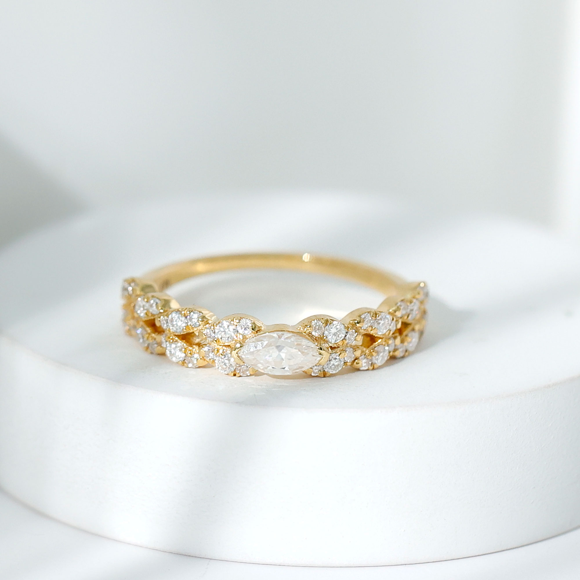 thumbnail video image 2 of Rosec Jewels Lab Created Diamond Anniversary Band Ring (EF-VS Quality Certified) - Ready to Gift, 18K Yellow Gold, US 6.00, 2 of 9