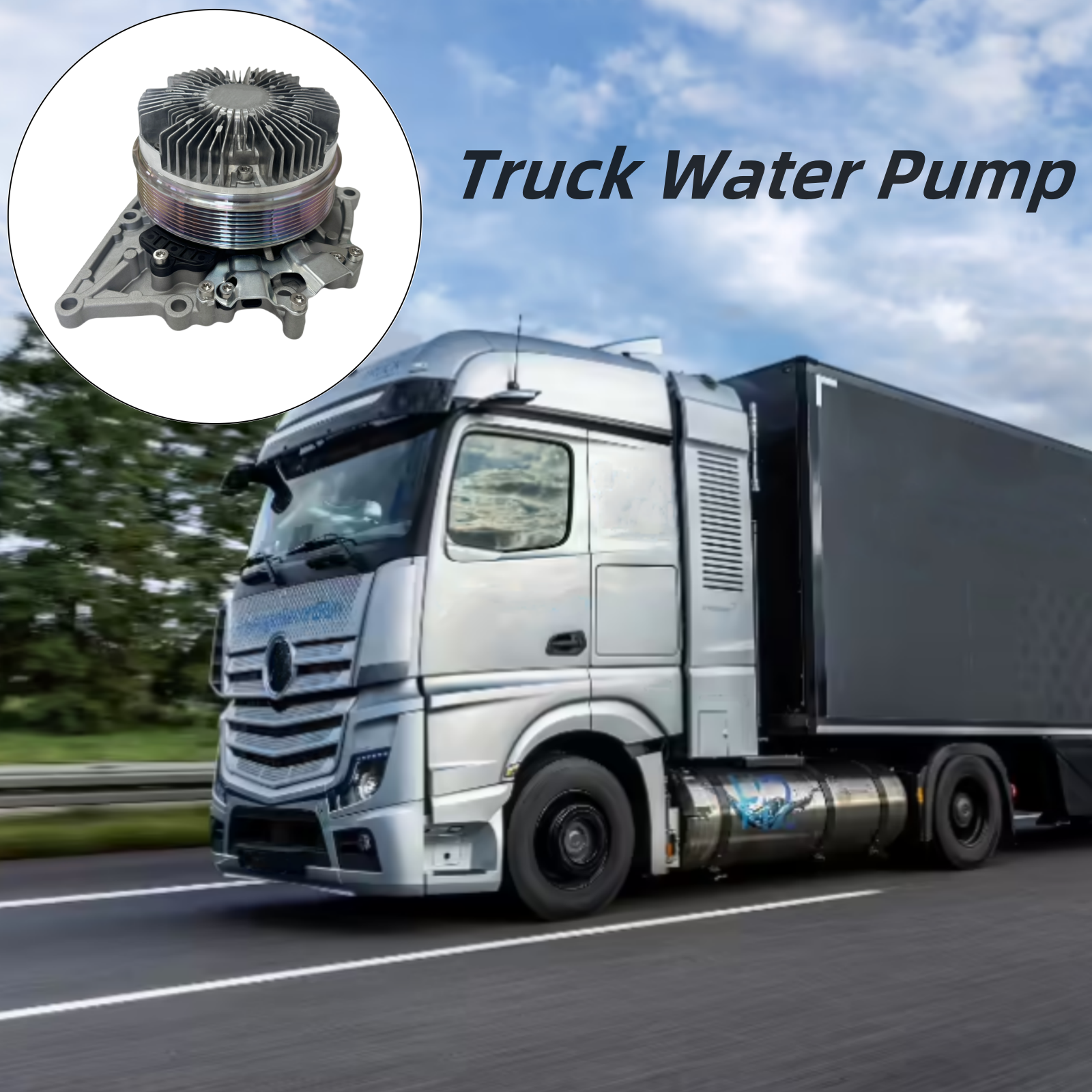 thumbnail video image 2 of Heavy Duty  Engine Water Pump for Detroit DD13 DD15  Freightliner Cascadia 4722001901 4722001801, 2 of 17