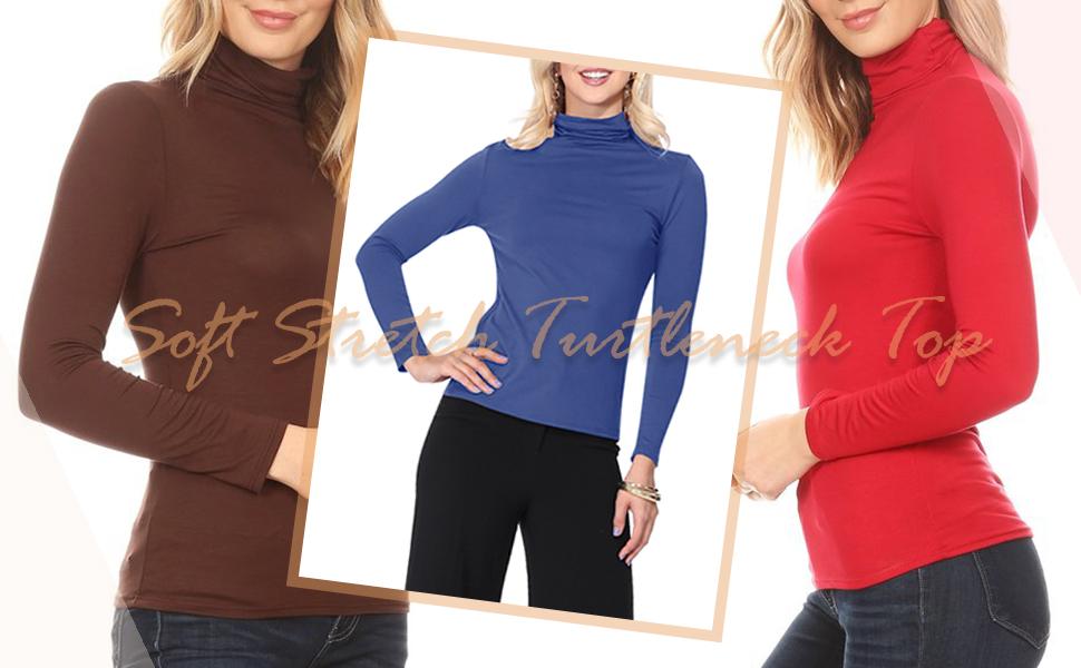 thumbnail video image 2 of MOA COLLECTION Women's Solid Color Turtleneck Sweater - Basic and Versatile, 2 of 6