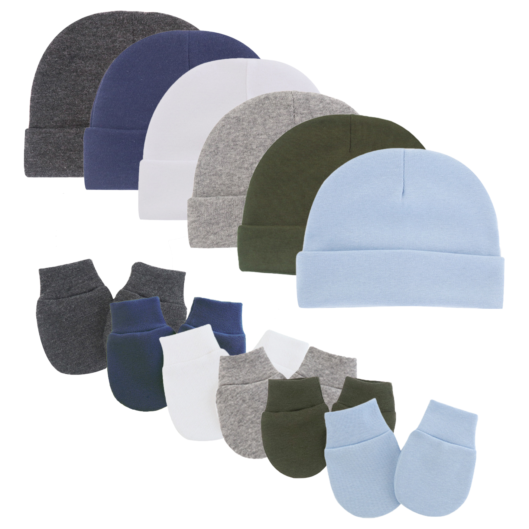 thumbnail video image 2 of Tisoloow Baby Hats with Scratch Mittens Set Unisex Newborn Hospital Hats for Baby Boys Girls Cute Infant Beanie Caps Army One Size, 2 of 9