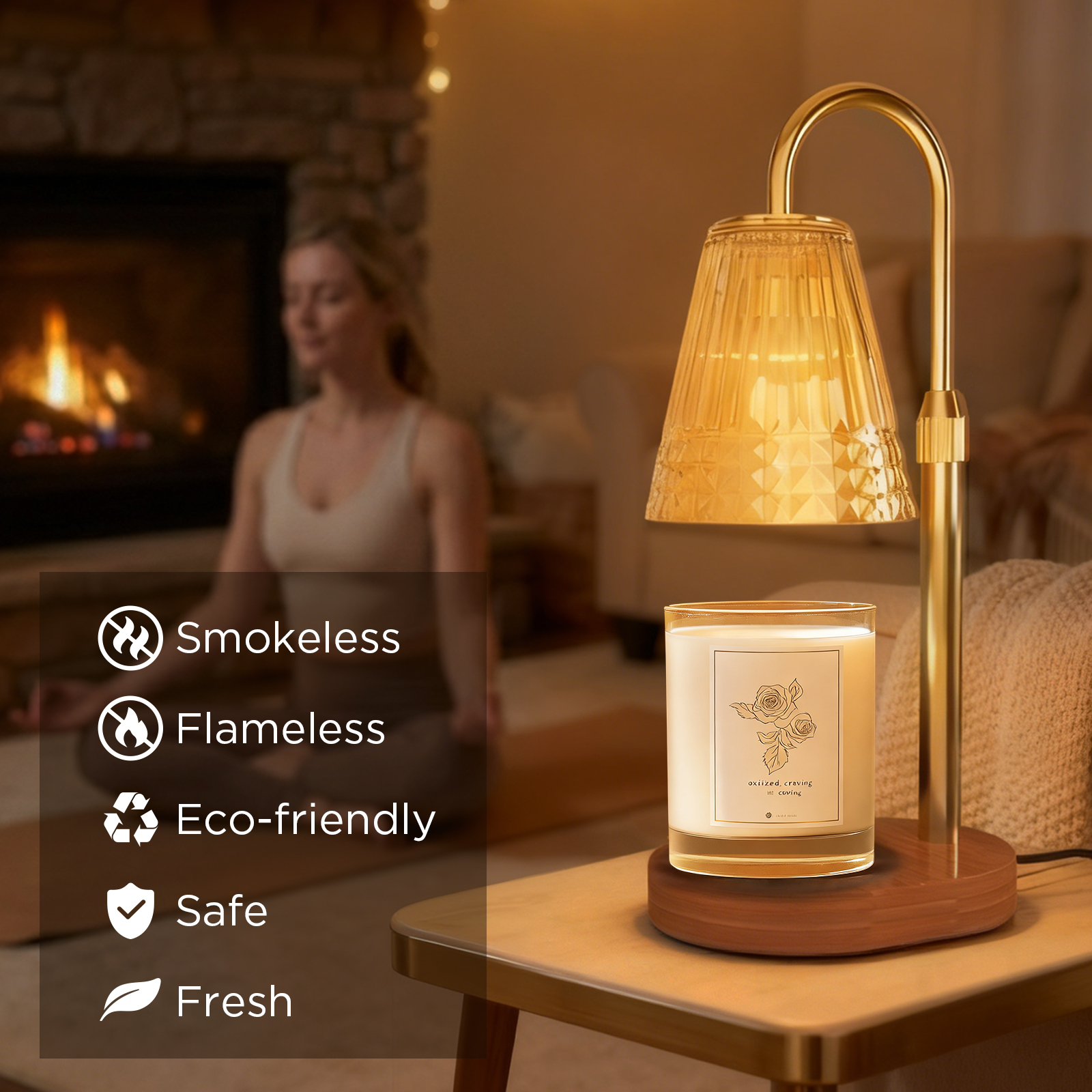 thumbnail video image 2 of Candle Warmer Lamp with Timer and Dimmer, Height Adjustable for Jar Candles, 2x50W Bulbs, Vintage Wax Warmer Home Decor Gift, 2 of 12
