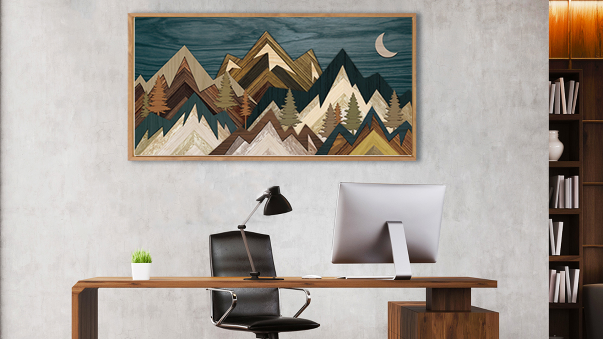 thumbnail video image 2 of Large Mountain Canvas Wall Art Nature Forest Wall Decor Rustic Farmhouse Moon Landscape Framed Art Print For Living Room Bedroom Dining Room 20"X40", 2 of 10