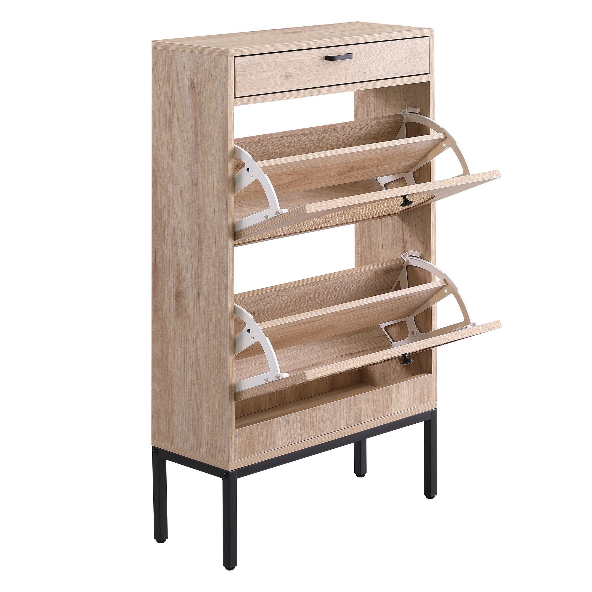 Brafab Shoe Storage Cabinet with 2 Flip Drawers&1 Small Drawer