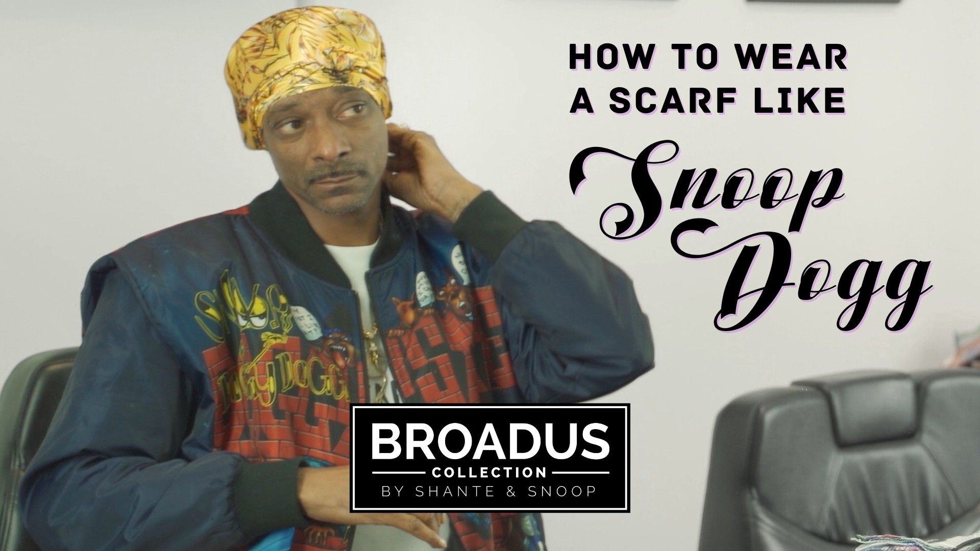 thumbnail video image 2 of Broadus Collection Scarf by Shante & Snoop Dogg 60" x 15" Headwrap, Floral Zebra, 2 of 10