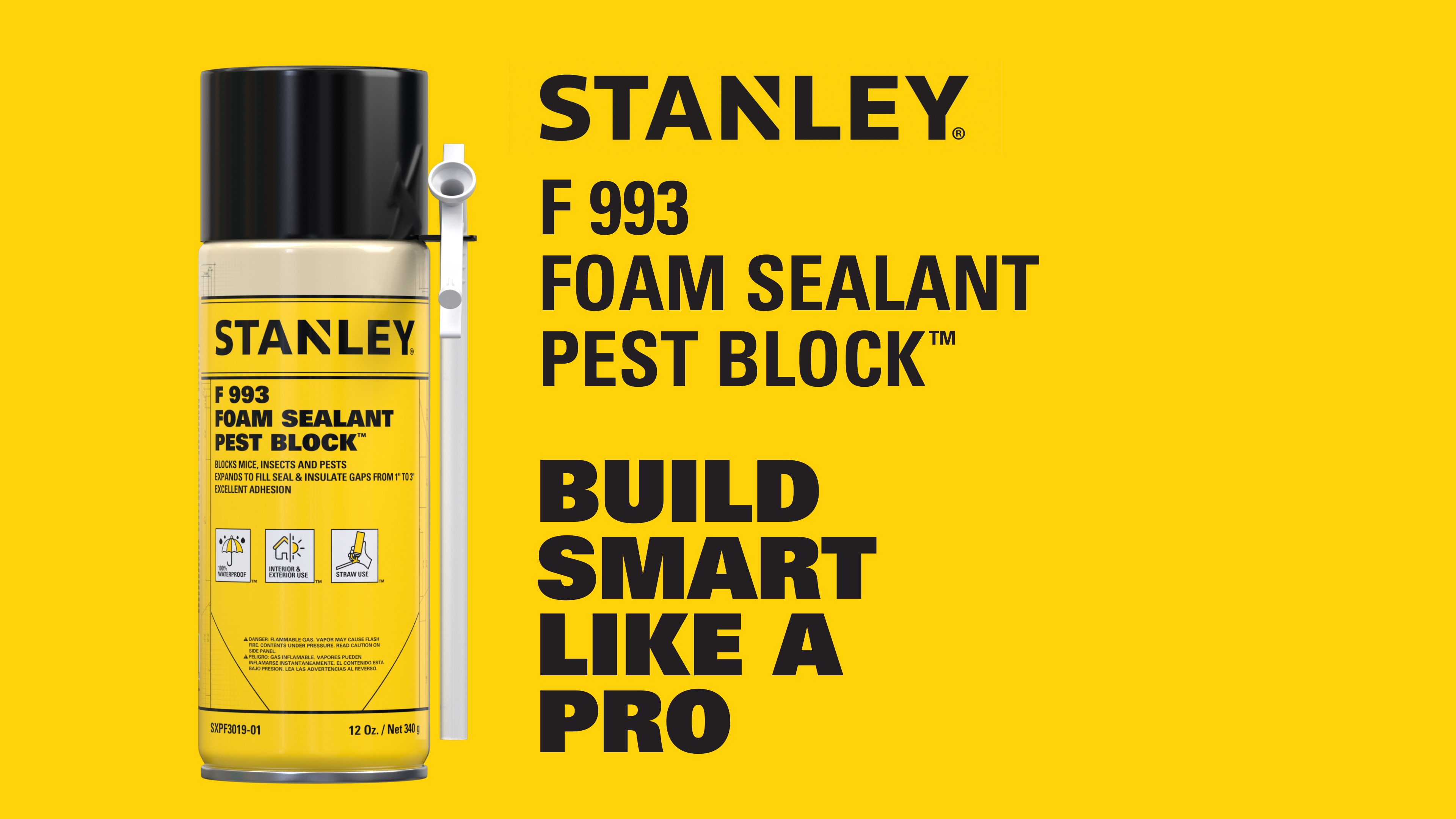 thumbnail video image 2 of Stanley F993 Pest Block Foam Sealant with Straw Applicator, 12 oz - High-Expansion Gap & Crack Filler for Indoor/Outdoor Use - 2 Pack, 2 of 10