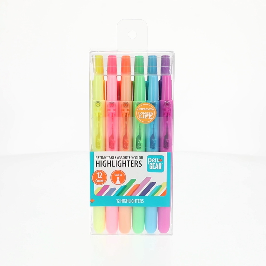 PHSML48GECTJ-IE-NC0030 480GB 12点セット ジャンク Pen+Gear Retractable Highlighters Chisel Tip Assorted Neon Colors