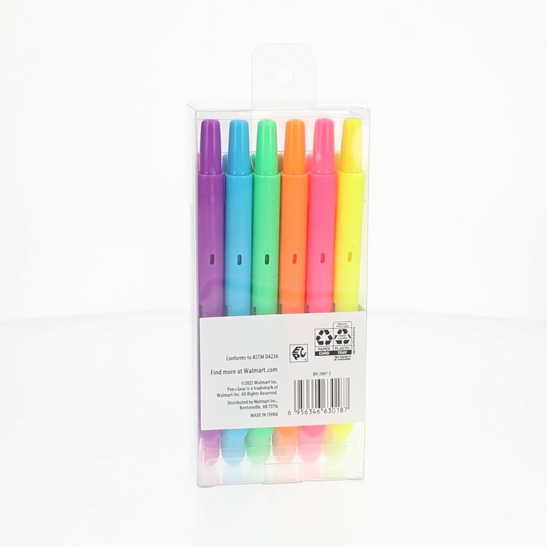 Pen+Gear Retractable Highlighters Chisel Tip Assorted Neon Colors