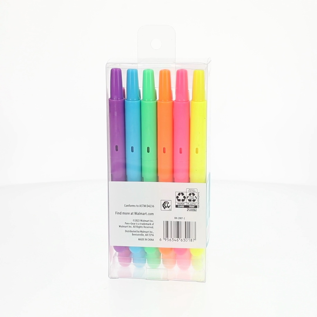 Pen+Gear Retractable Highlighters Chisel Tip Assorted Neon Colors