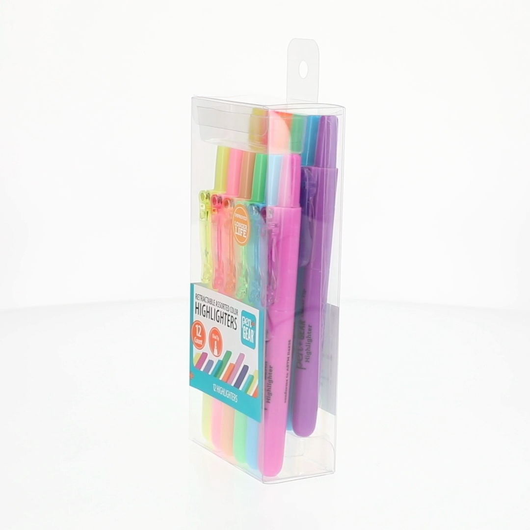 Pen+Gear Retractable Highlighters Chisel Tip Assorted Neon Colors
