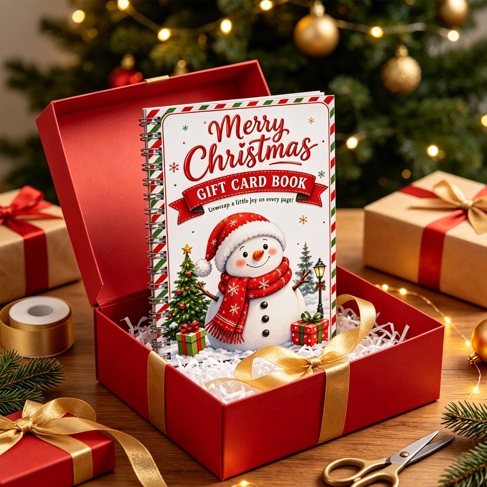 thumbnail video image 2 of Gift Card Book - Surprises on Every Page, Christmas Greeting Card Book, DIY Spiral-Bound Merry Christmas College Survival Kit for Holiday Gift Cards & Greeting Cards Storage (Santa Clause) - Akmoler, 2 of 12