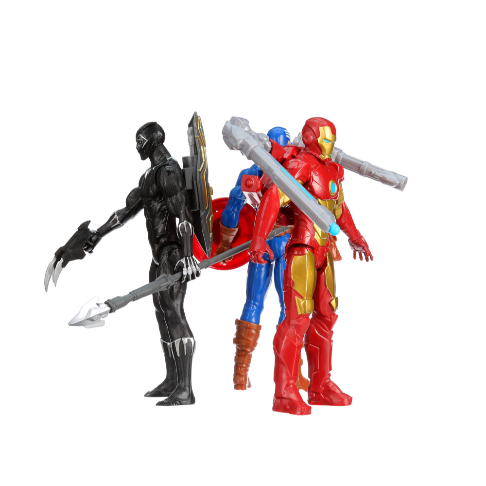 Marvel: Avengers Titan Hero Series Captain America, Black Panther, and Iron  Man Kids Toy Action Figure Set for Boys and Girls Ages 4 5 6 7 8 and Up  (12”) 