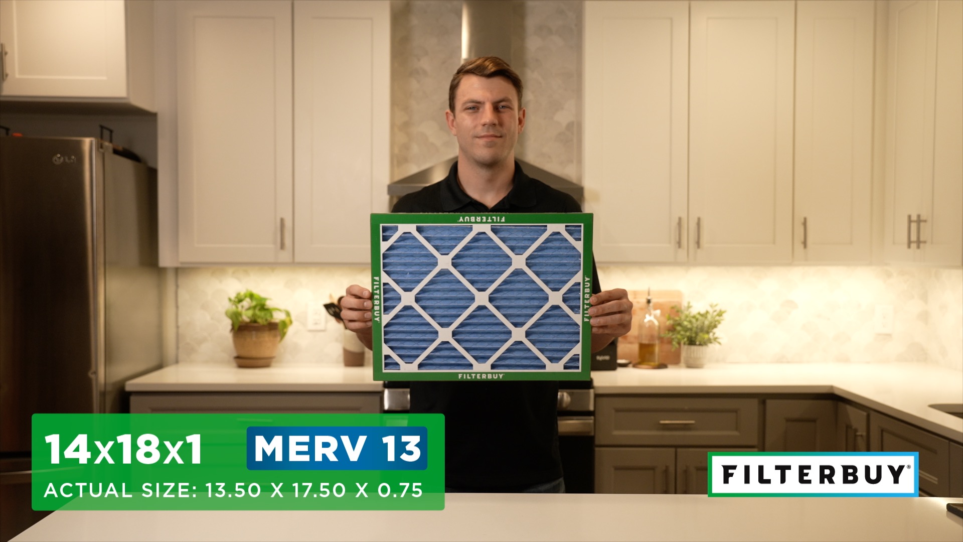thumbnail video image 2 of Filterbuy 14x18x1 MERV 13 Health Defense, Pleated HVAC AC Furnace Air Filters (6-Pack), 2 of 2