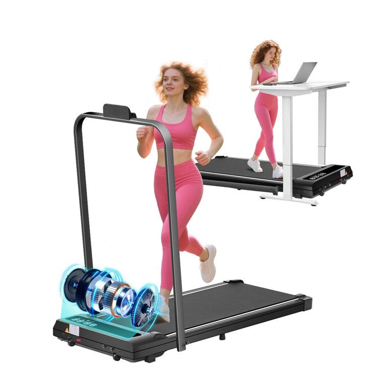HevGlrm Folding Treadmill with Handles for Home Workouts,Portable