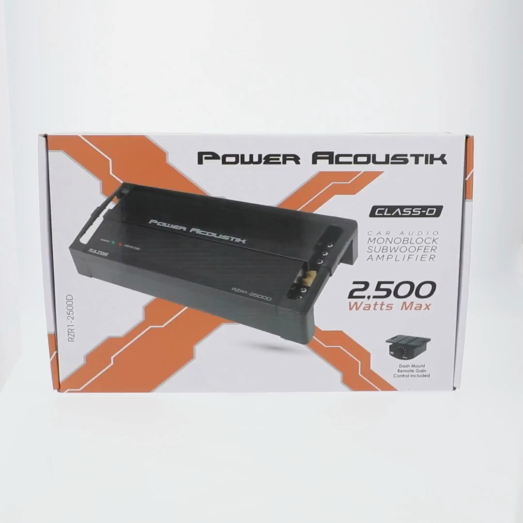 Power Acoustik RZR1-2500D Razor Series Subwoofer 1-Channel Car Amp