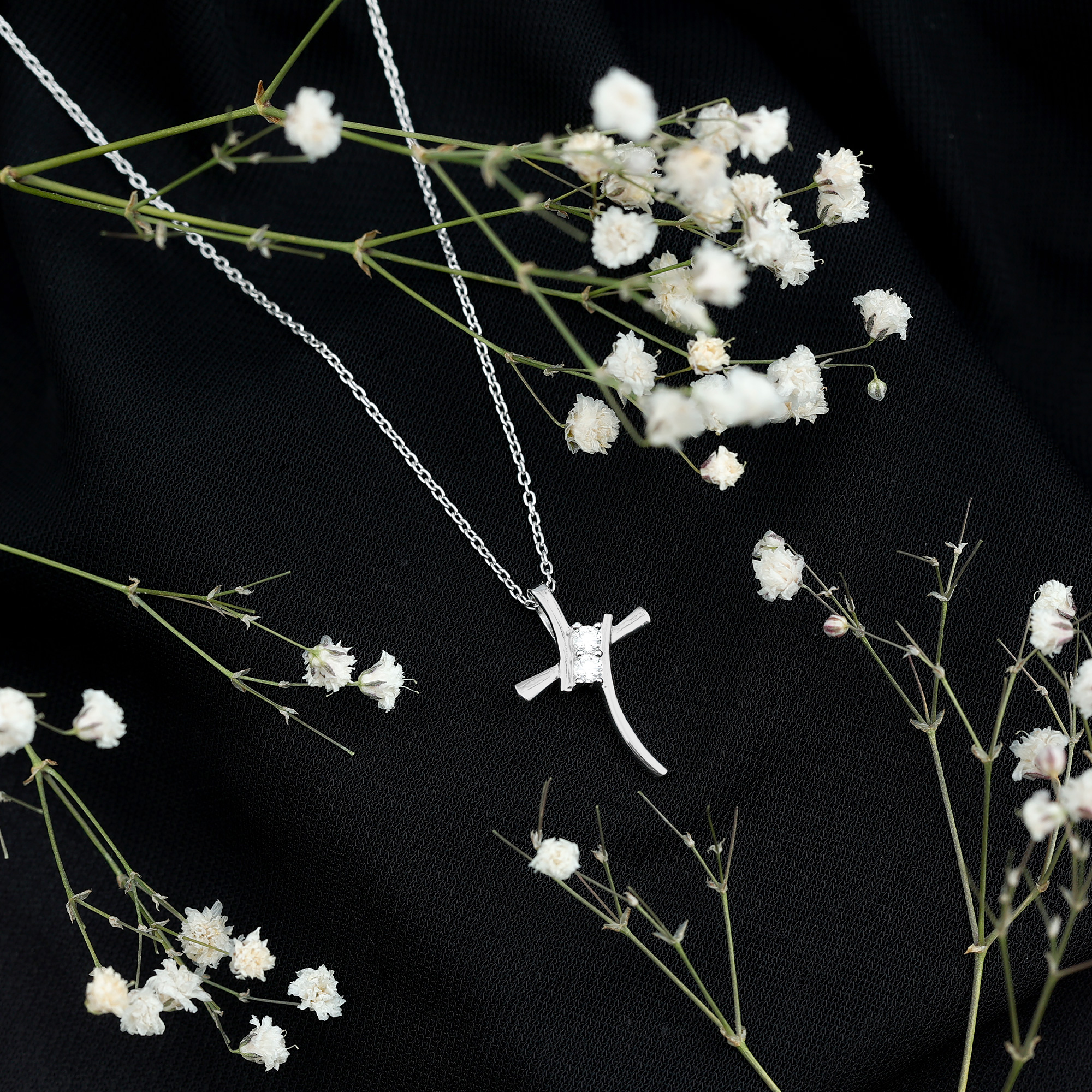 thumbnail video image 2 of Rosec Jewels Natural Diamond Cross Pendant Necklace with Chain - HI-SI Quality - Minimalist Necklace Ready to Gift for Christmas, 18K White Gold, 2 of 7