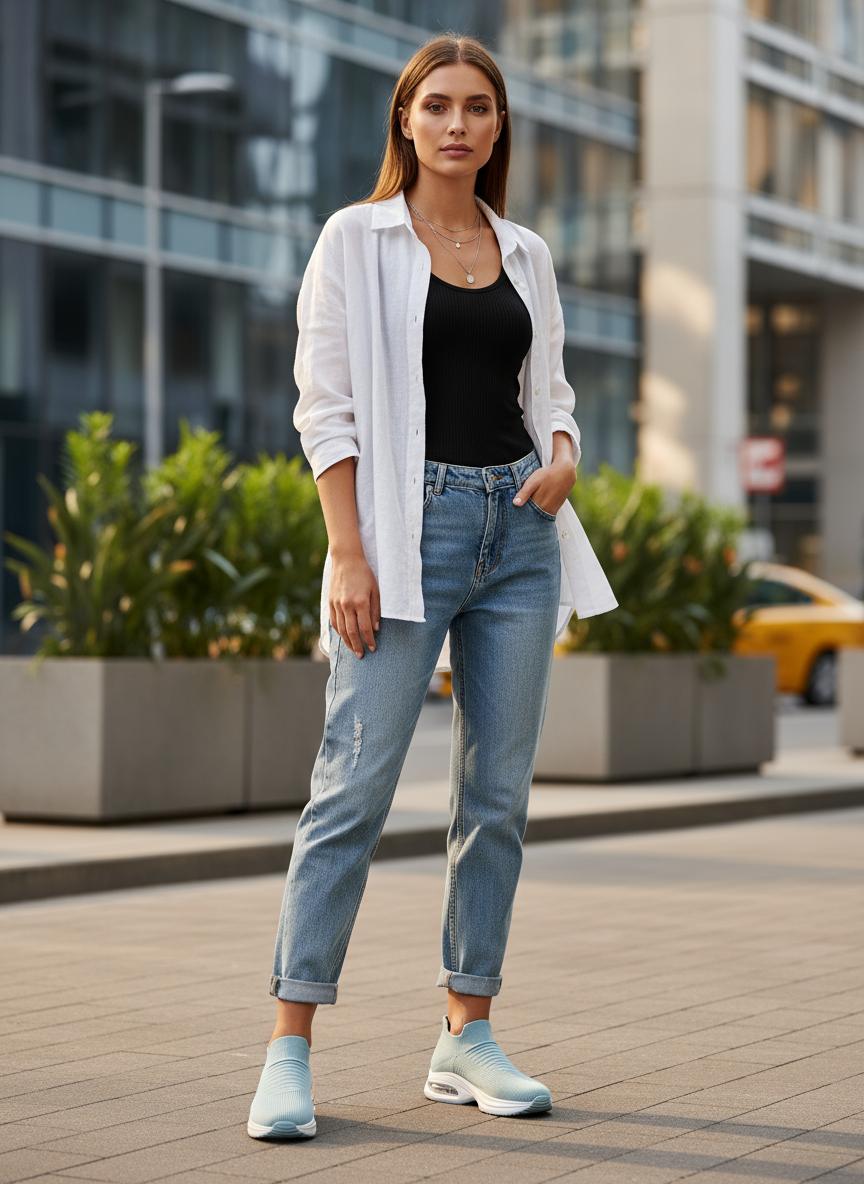 thumbnail video image 2 of BNRSHOE Womens Sock Walking Shoes Slip On Lightweight Comfort Casual Running Sneakers Gray Blue, 2 of 8