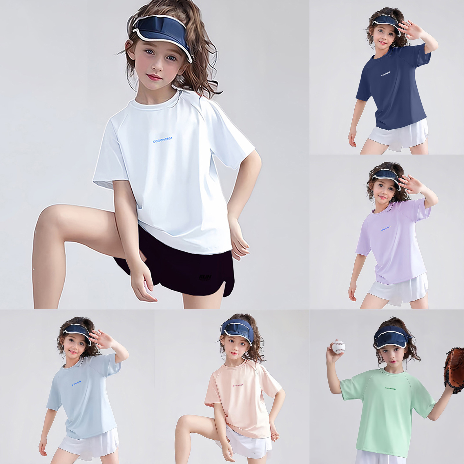 thumbnail video image 2 of WMQPNNS Kids Girls Short Sleeve Tops Girls Tops Size 10-12 Casual Regular Fit Cowl Neck T-Shirts Soft Blouse Solid Color Kids Summer Athletic Clothes, Size 5-6 Years, White, 2 of 10