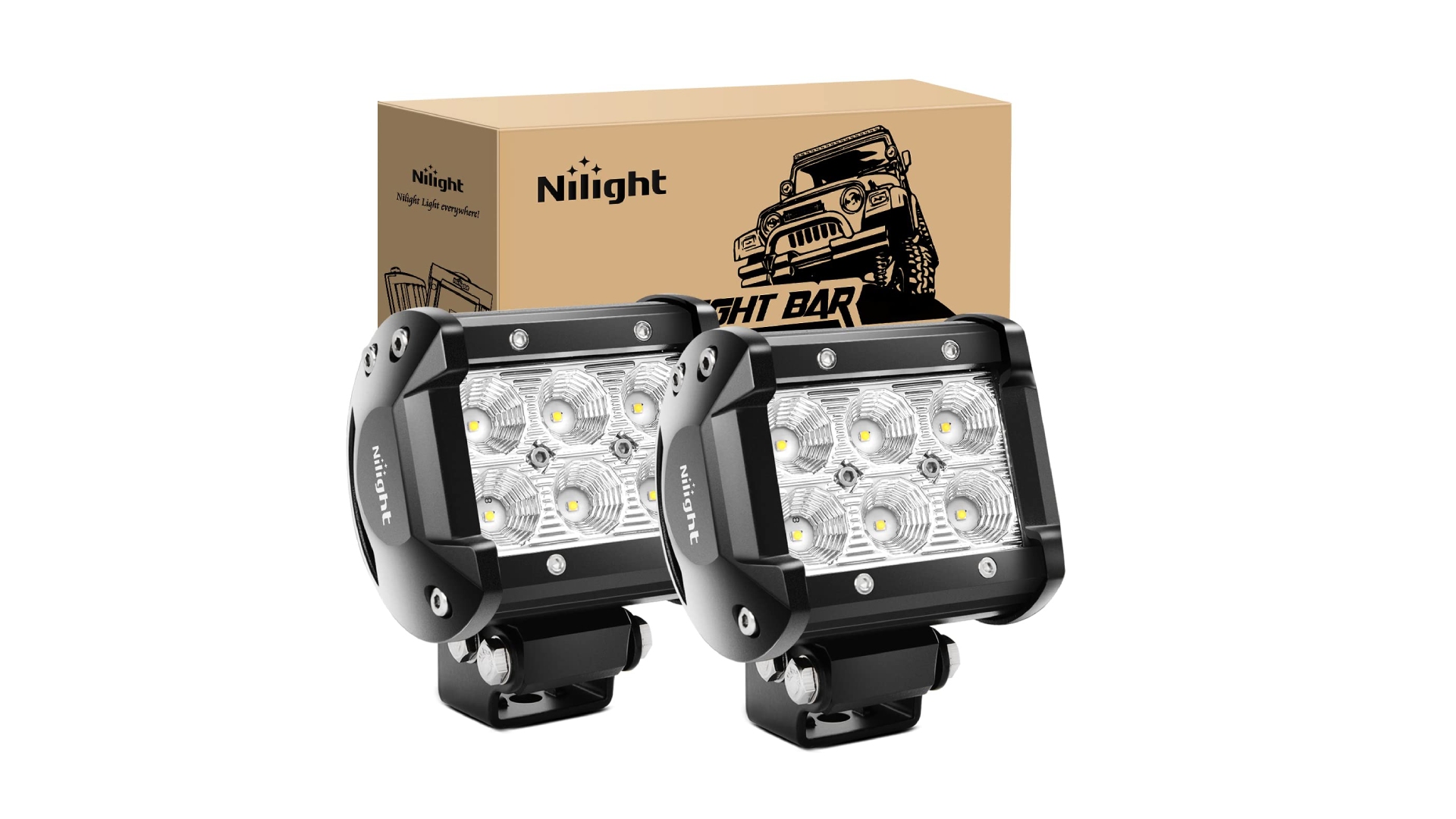 thumbnail video image 2 of Nilight Led Pods 2Pcs 18W 1260LM Flood Off Road Lights Super Bright Driving Work Fog Lamps for Trucks Pickup Golf Cart SUV ATV UTV 4x4 Van Camper Boat, 2 of 8