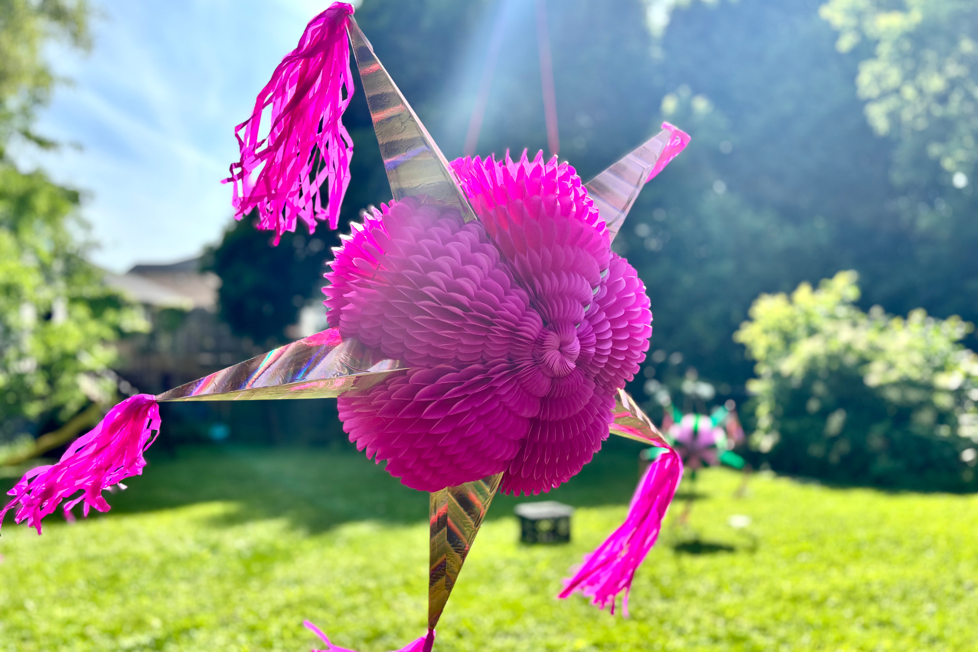 thumbnail video image 2 of Barbie Pink Pinata, Extra Large (32"), 25-ft Rope included, Valentines Day Pinata, 2 of 13