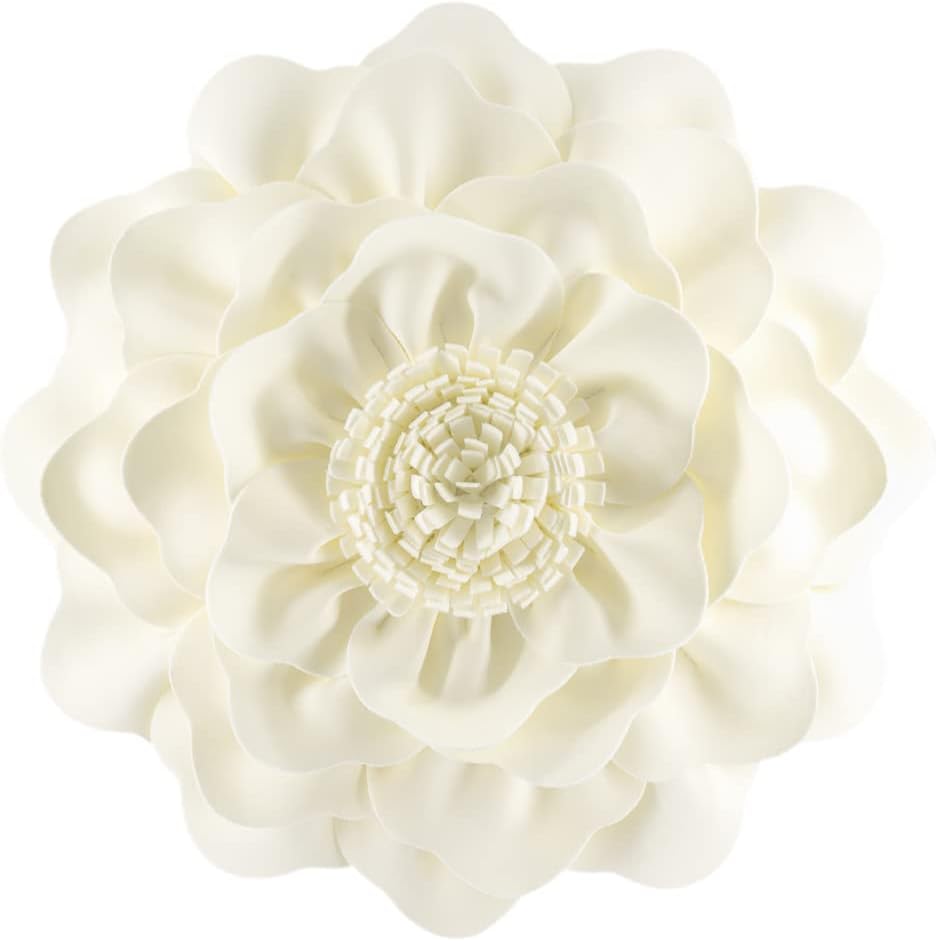 thumbnail video image 2 of JWH 3D Small Round Decorative Peony Shape Throw Pillows with Insert 14 inch Cream, 2 of 11
