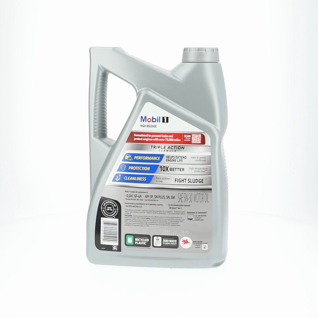4 pack) Mobil 1 High Mileage Full Synthetic Motor Oil 5W-30, 5