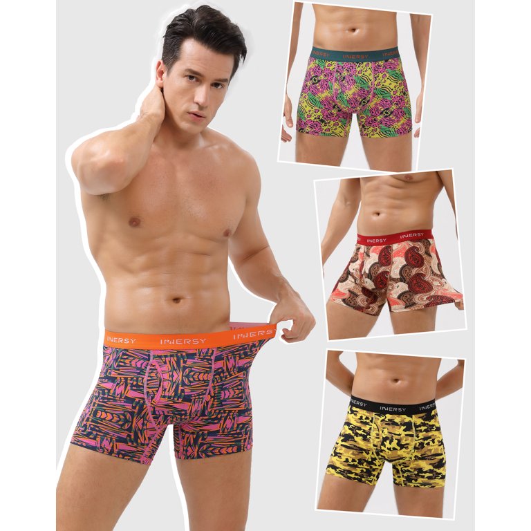 INNERSY Men's Underwear Soft Mesh Breathable Boxer Briefs 4-Pack(X