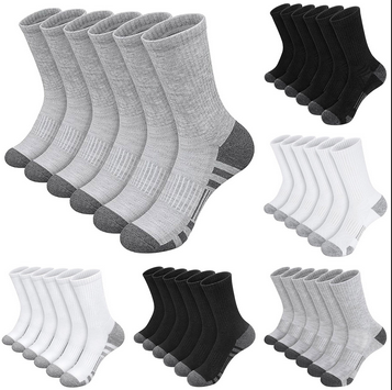 thumbnail video image 2 of snowsong Stance Socks Men,2024 Hot Men's Solid Color Comfort Breathable Wrap Basketball Athletic Socks 5-Pack,Hiking Socks,Basketball Socks Men,Crew Socks, B One Size, 2 of 9