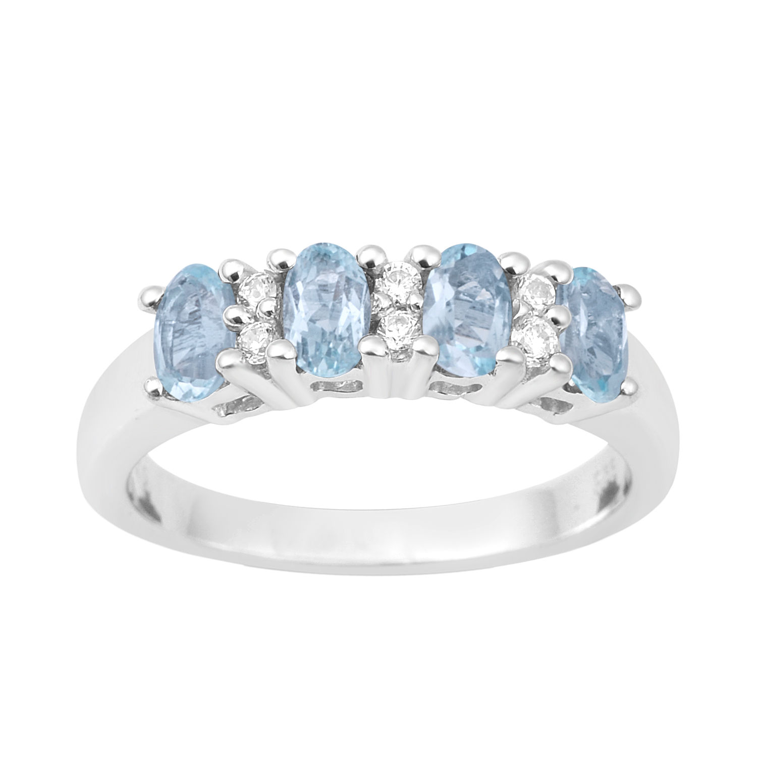 thumbnail video image 2 of 5X3mm Oval Shape Swiss Blue Topaz 925 Sterling Silver For Stone Women Wedding Ring, 2 of 7