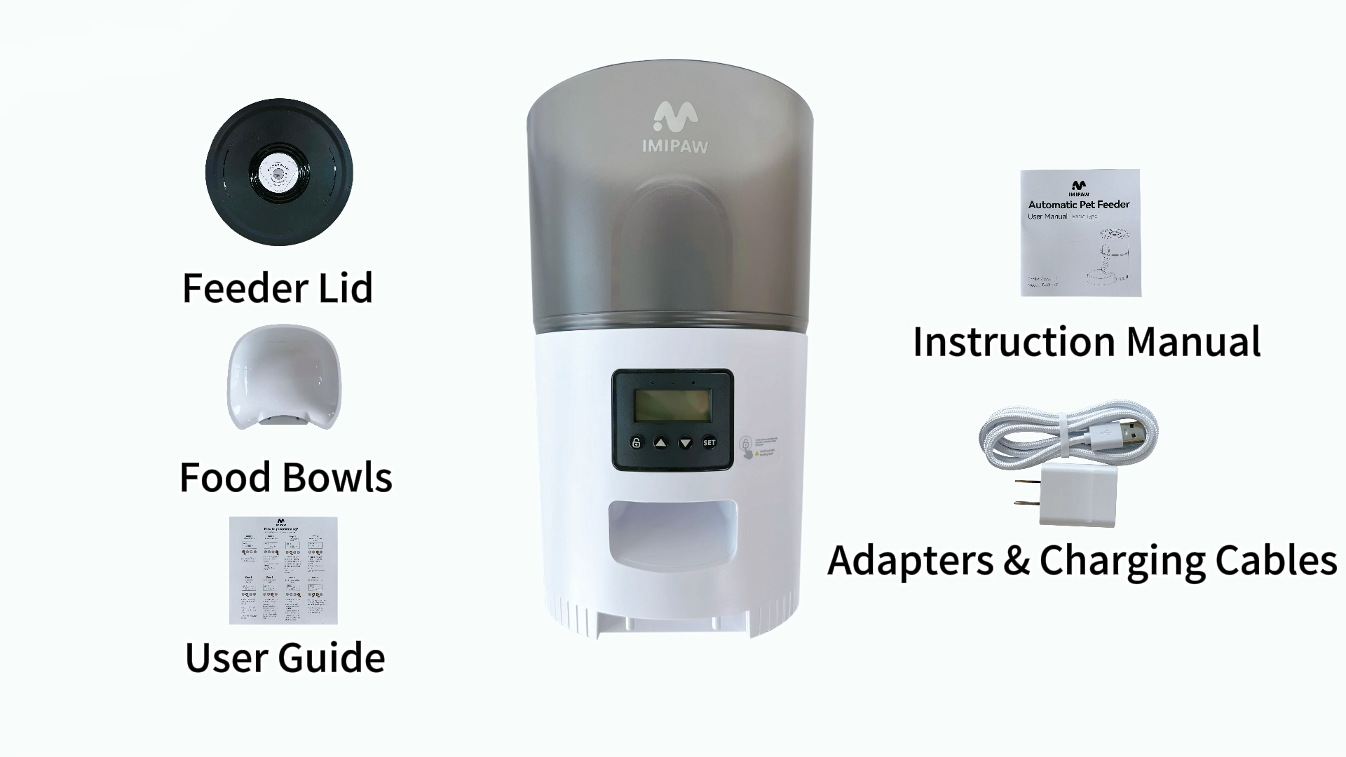 thumbnail video image 3 of IMIPAW Automatic Cat Feeders, 3L Timed Cat Food Dispenser with Clog-Free Design, Dog Pet Feeder, 3 of 11