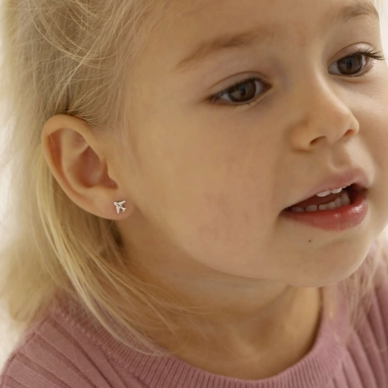 thumbnail video image 2 of Tiny Traveler Kids / Children's / Girls Earrings Screw Back - Sterling Silver, 2 of 6