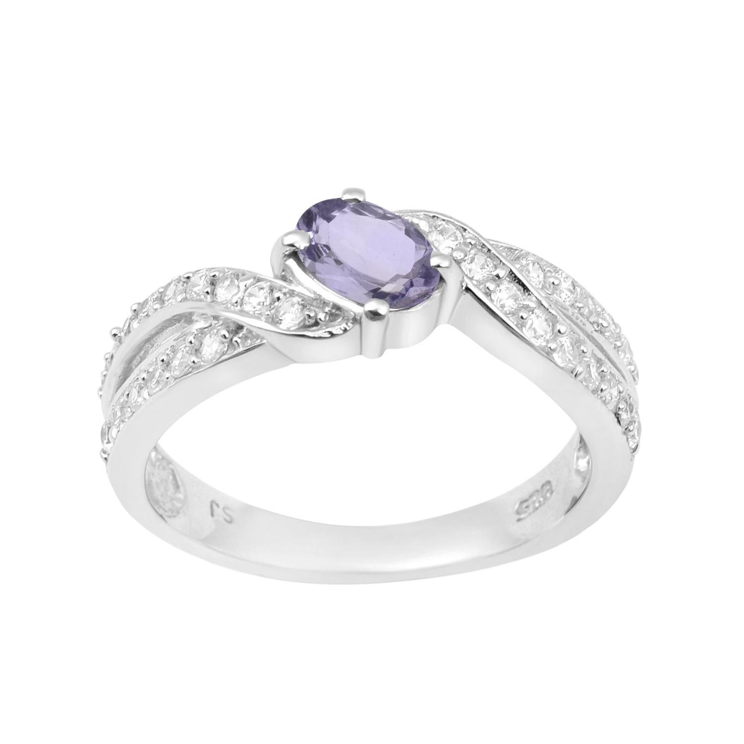 thumbnail video image 2 of Mooneye 1.20 Ctw Oval Shape Tanzanite 925 Sterling Silver Women Cluster Engagement Ring, 2 of 7