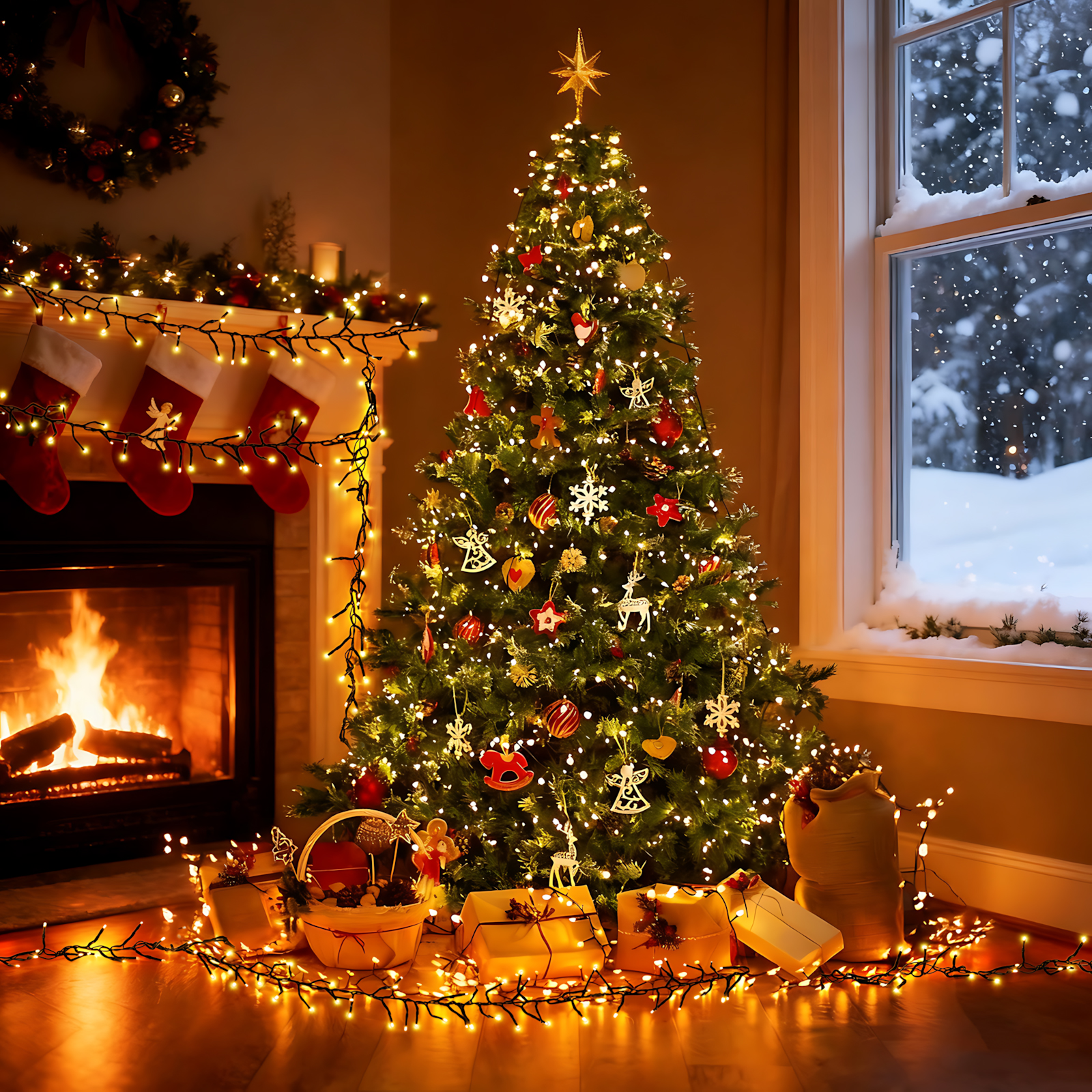 thumbnail video image 2 of 2Pack,2000 LEDs Twinkling Christmas Tree Lights Outdoor,49FT Cluster Fairy Light Warm White,Firecracker String Lighting,8 Modes,IP54,Timer,120V Plug In Decorative Garland Light, 2 of 12