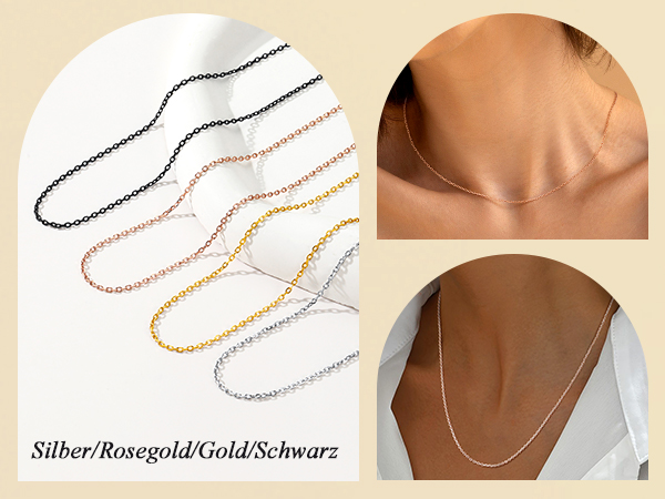 thumbnail video image 2 of FaithHeart Gold Plated Chain Necklace for Women Stainless Steel 1.4mm Thin Rolo Cable Chain for Pendant Jewelry Gifts for Mom Mothers Day 24 Inch, 2 of 10