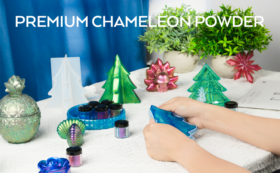 thumbnail video image 2 of Nicpro 8 Colors Chameleon Mica Powder, Color Shift Mica Powder for Epoxy Resin & Tumbler, Resin Supplies Pigment Powder for Soap Making 0.17 oz/jar, 2 of 8