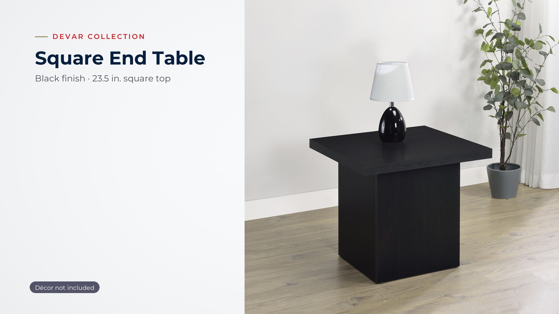 thumbnail video image 2 of Devar Square Engineered Laminate End Side Table Black, 2 of 9