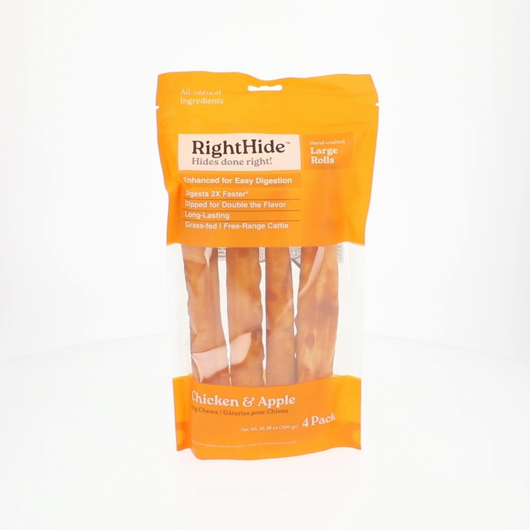 RightHide Large Rolls,Chicken & Apple, 4PC - Walmart.com