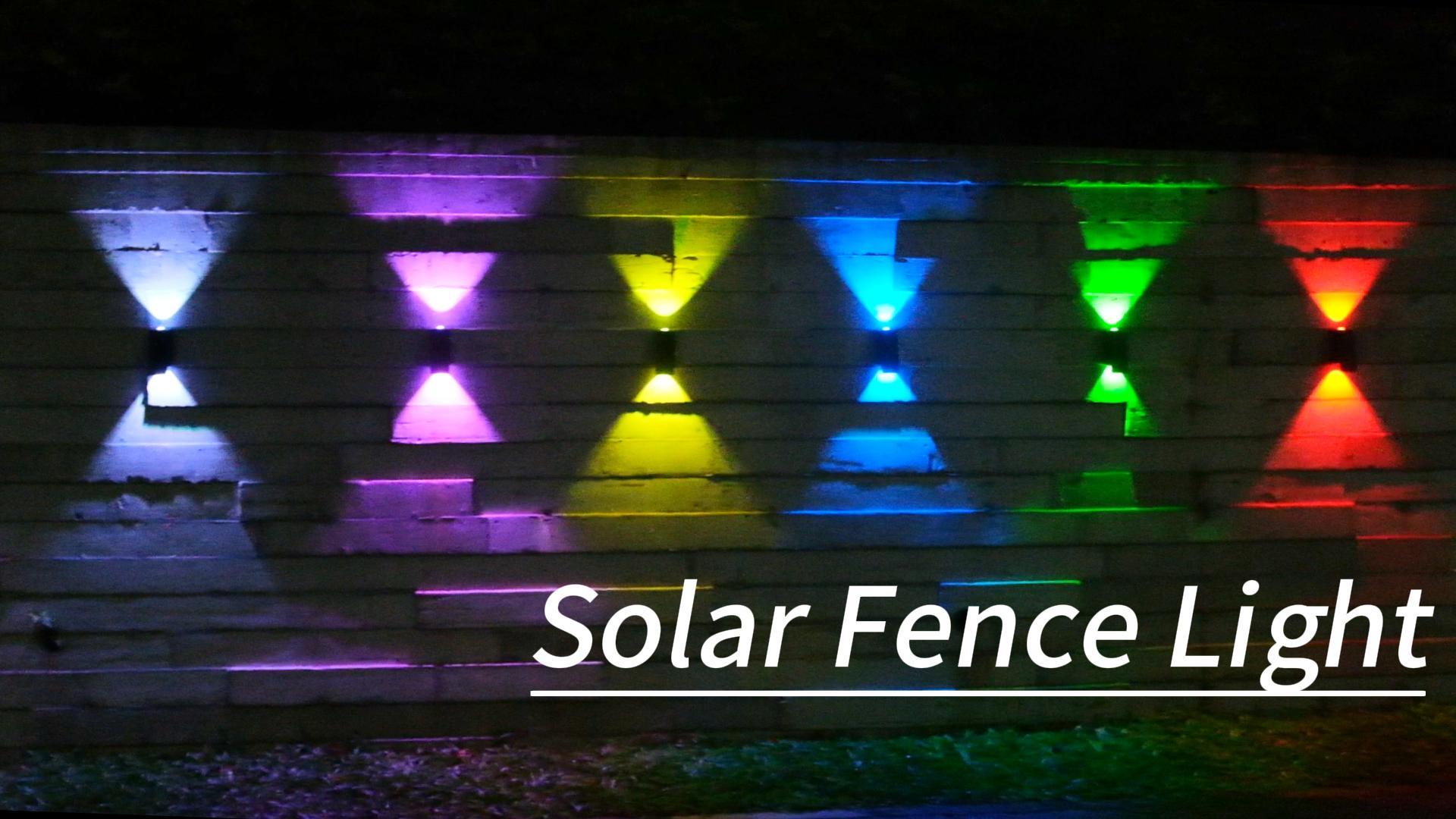 Yinghao, Outdoor Fence Lights, Solar Powered, Waterproof, 8 Modes ...
