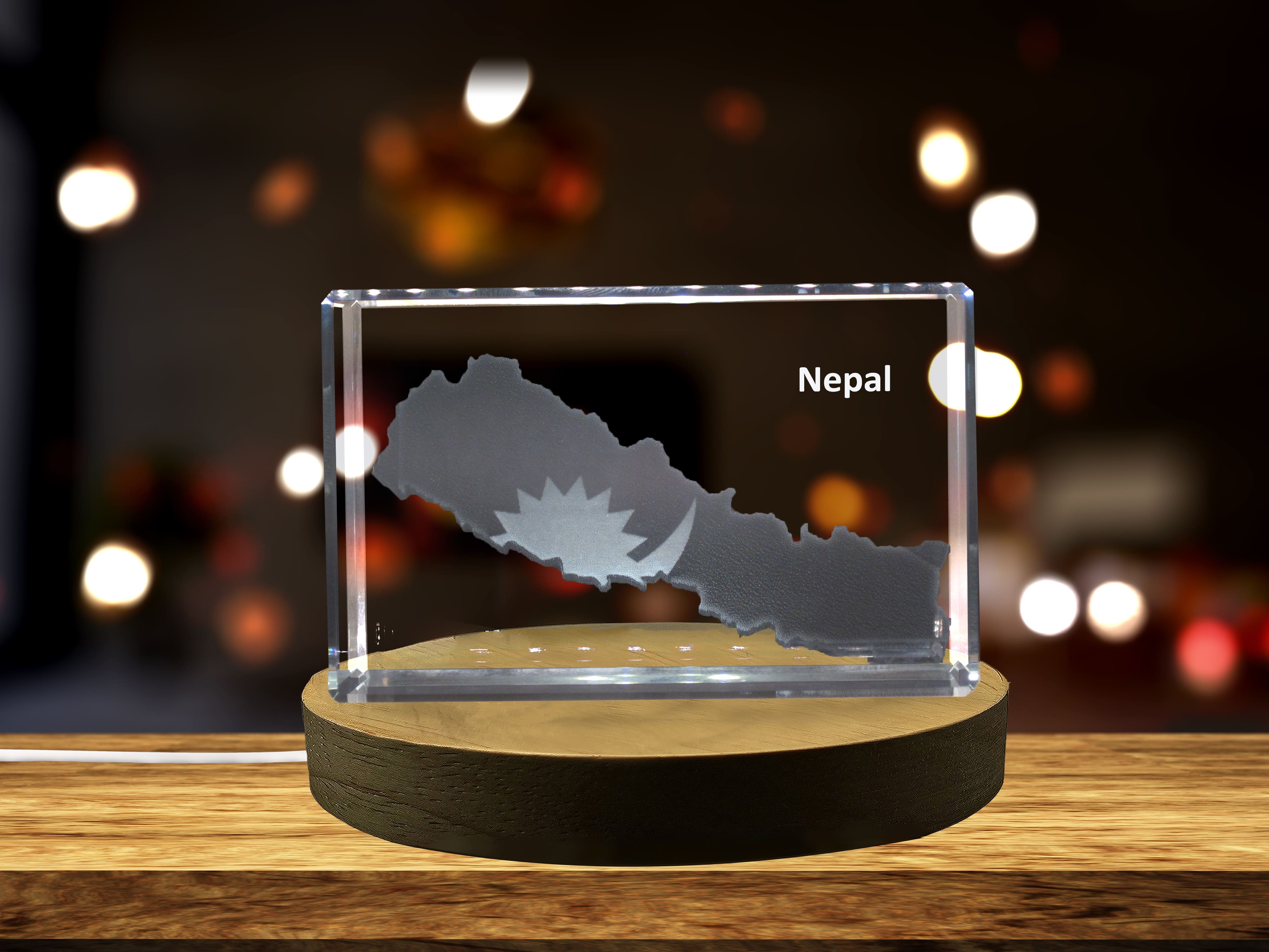 thumbnail video image 2 of Nepal 3D Engraved Crystal 3D Engraved Crystal Keepsake/Gift/Decor/Collectible/Souvenir, 2 of 8