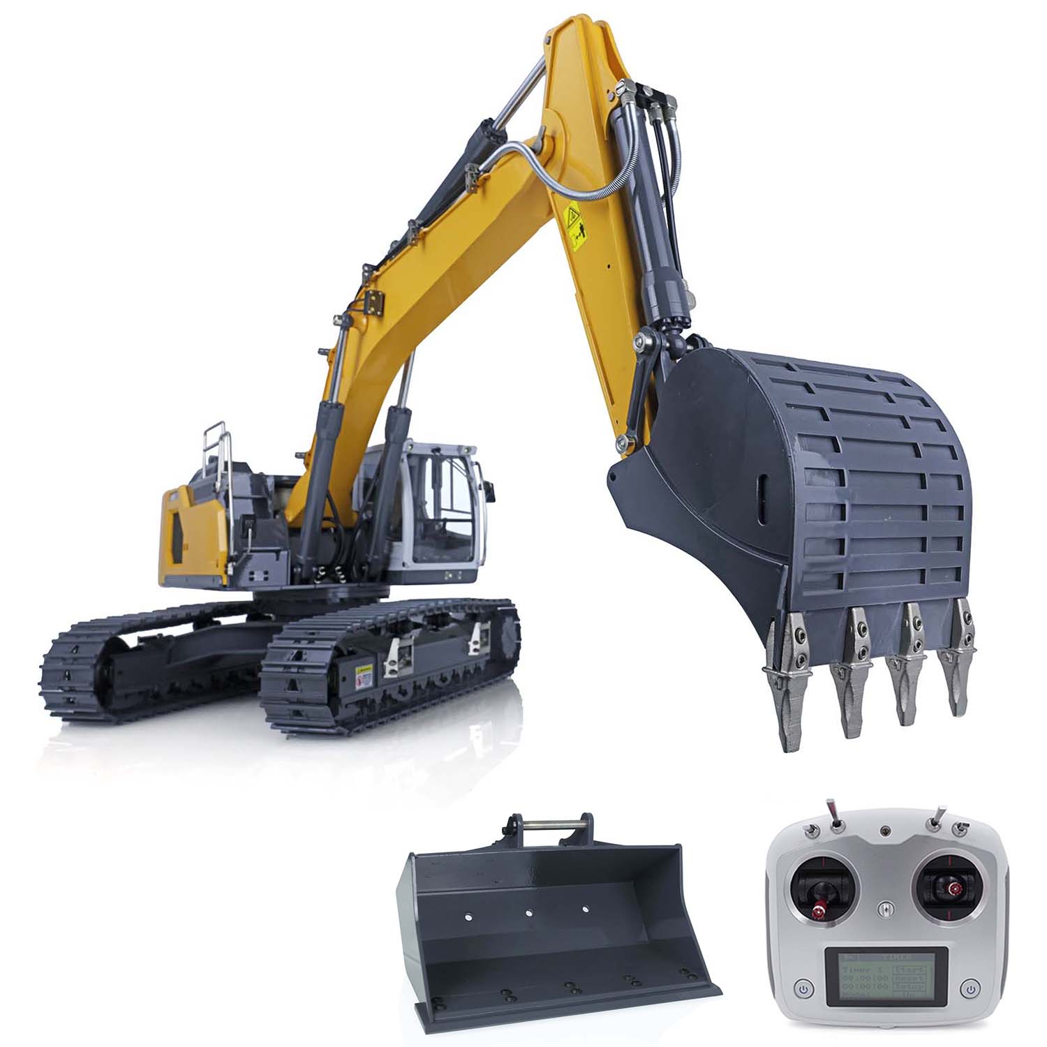 thumbnail video image 2 of XDRC 1/14 Hydraulic RC Excavator Digger Assembled Painted for 945 Remote Control Truck Painted Model RC Car, 2 of 13