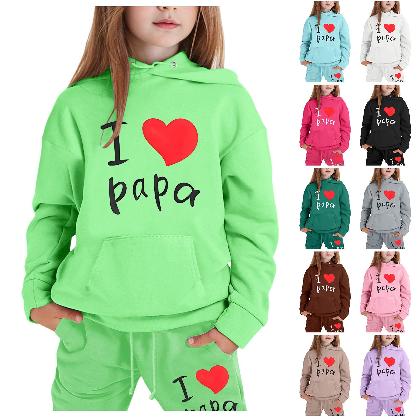 thumbnail video image 2 of SNKSDGM Girls Girls Easter Outfits Size 6X Easter Outfits for Girls Size 7-8 Children's Fashion Casual Printed Long Sleeved Hooded Top Hoodie Pants Suit Baby Girl Outfits 6-9 Months Summer 6-7 Years, 2 of 4