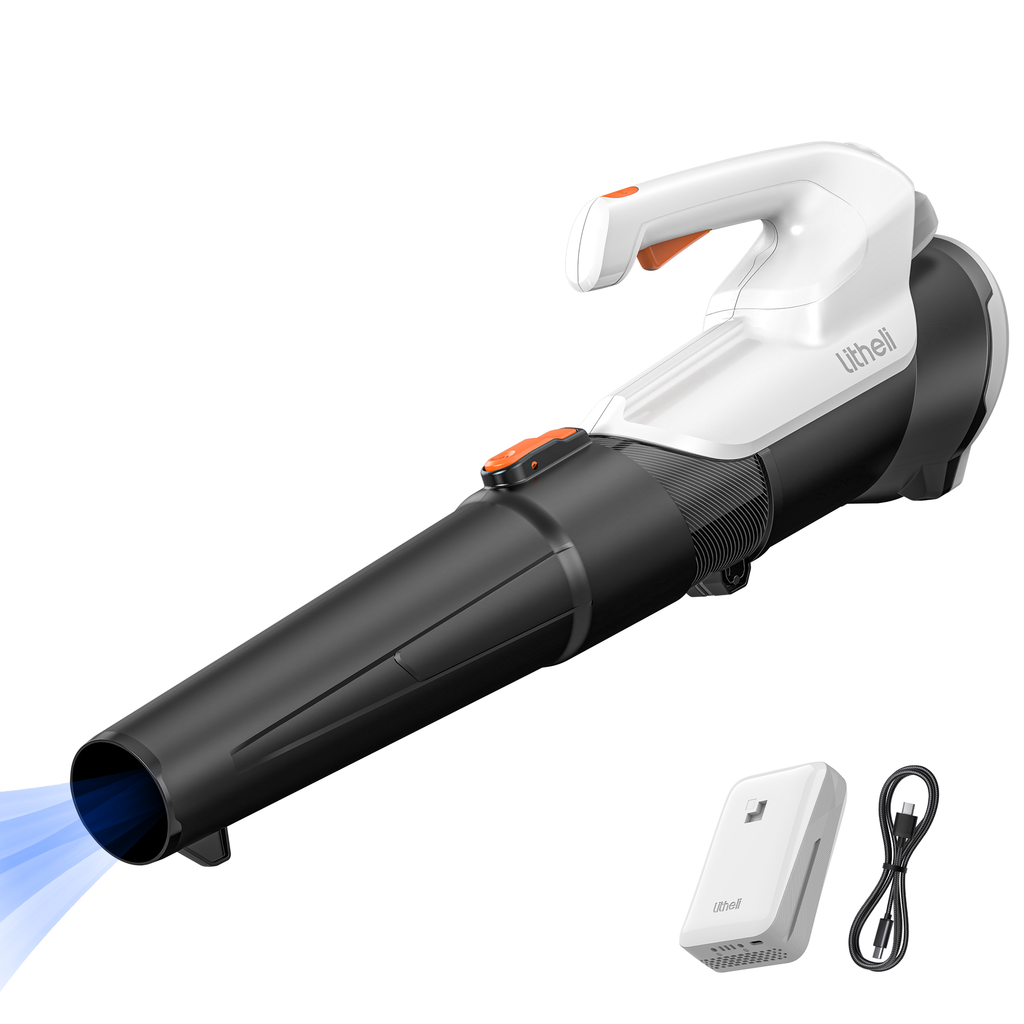 thumbnail video image 2 of Litheli 20V Cordless Leaf Blower 350CFM 2-Speed Turbine Electric Blowing Leaf for Lawn, Yard, Patio, Dust & Leaves, with a 2.5Ah Portable Battery, 2 of 10