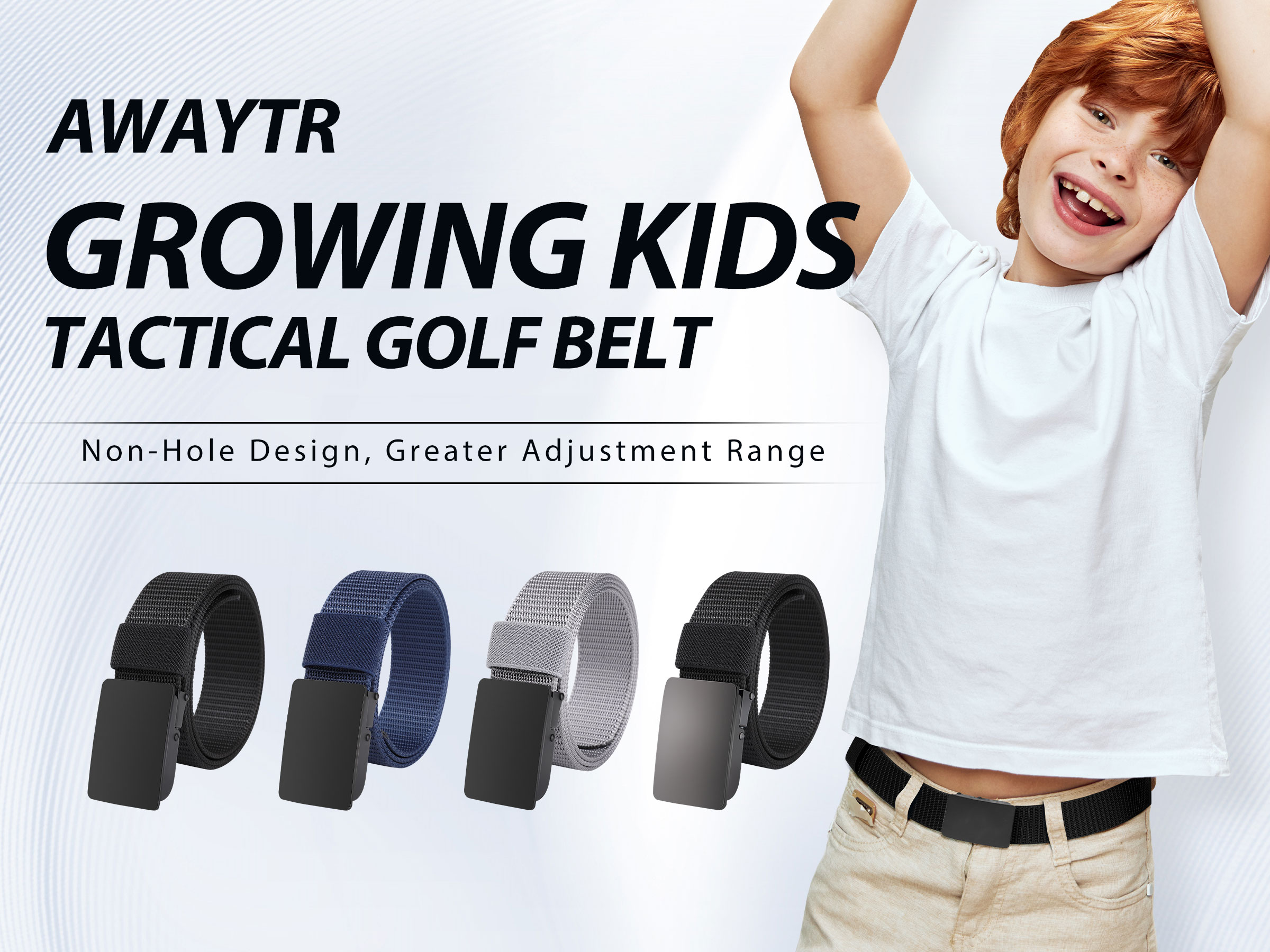thumbnail video image 2 of AWAYTR Nylon Ratchet Adjustable No-Hole Youth Baseball Belts Black, 2 of 8