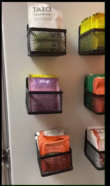 thumbnail video image 2 of Magnetic Tea Bag Organizer - 6-Piece Metal Tea Organizer for Refrigerator, Kitchen Shelf and Counter, Stylish & Space Saving Tea Organizers and Storage, 2 of 8