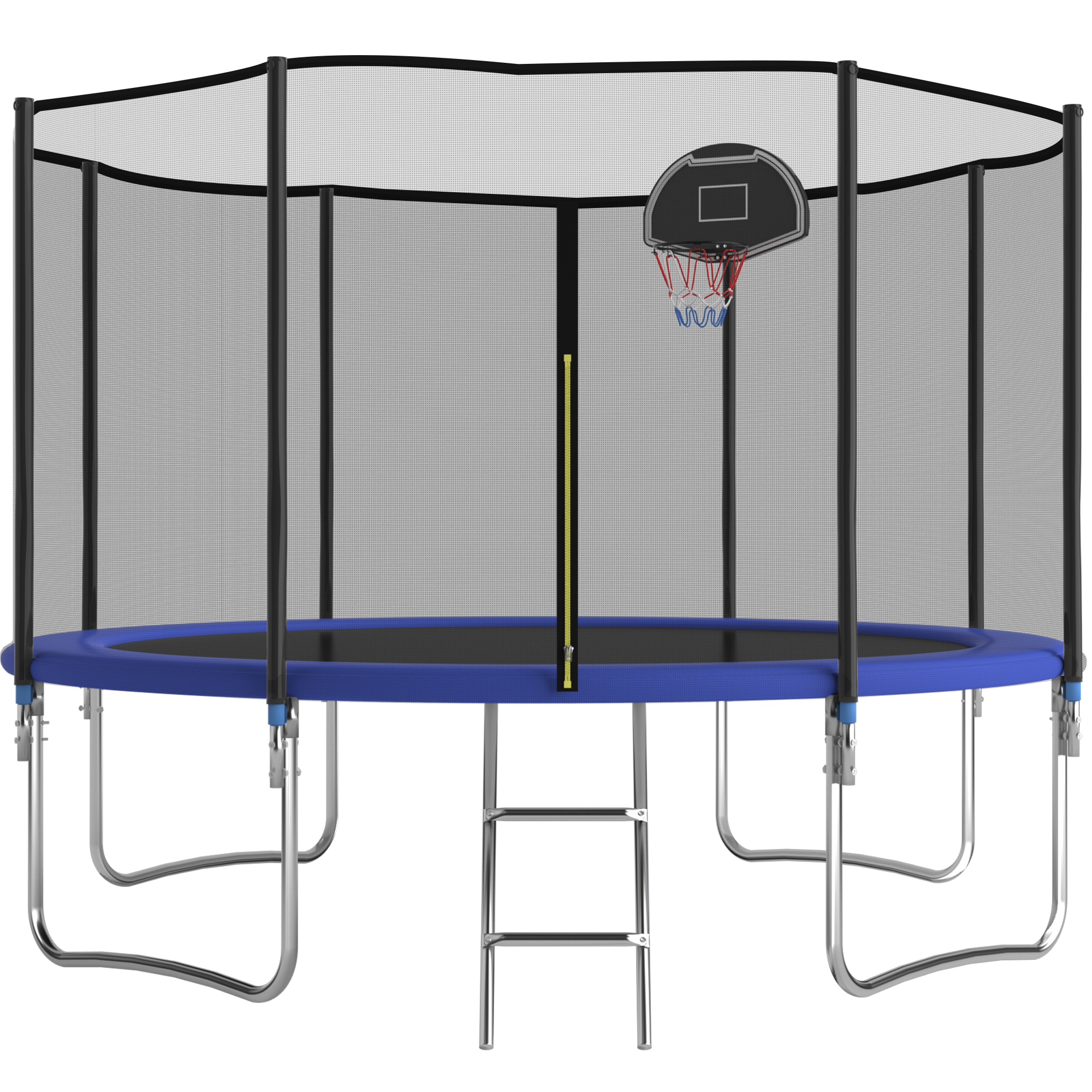 thumbnail video image 2 of Shengchao Trade 12FT Trampoline with Safety Enclosure Net, ASTM Approval, and Basketball Hoop, 2 of 17
