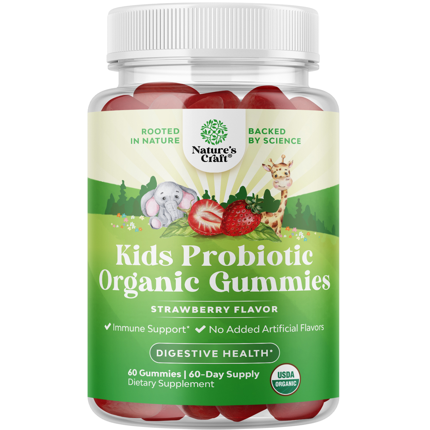 thumbnail video image 2 of USDA Organic Kids Probiotic Gummies - Gut Bacteria Probiotics for Digestive Health & Stomach Relief - Gentle 2.5B CFU Kids Immune Support & Gut Heath Supplement - Vegan & Non-GMO Chews - 60 Count, 2 of 9
